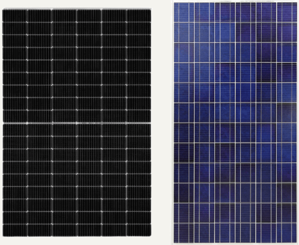 Foto Monokristallin und Polykristallin